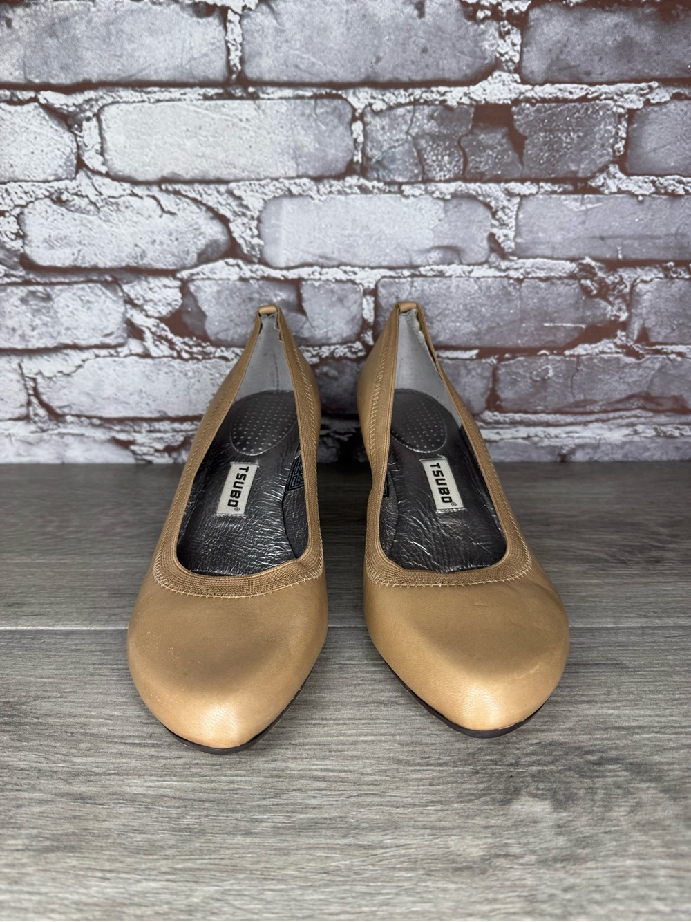 Tsubo Camel Tan Leather Pumps Dress High Heels Women Sz 9.5M US/40.5EU